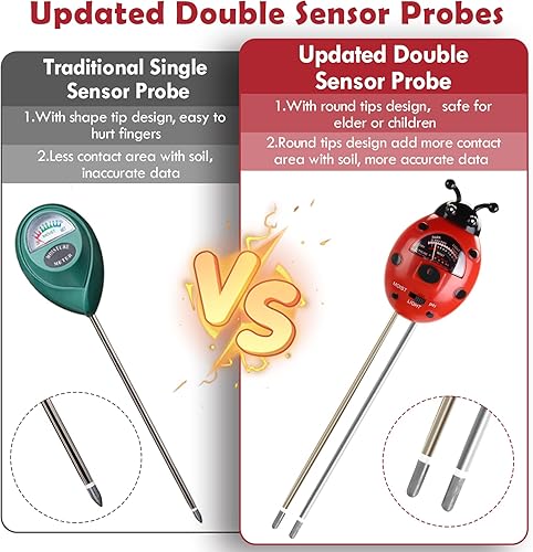 Miniatura 3 de Medidor de humedad del suelo, kit de prueba de suelo 3 en 1, probador de agua de plantasPHluz para plantas de casa, sonda de prueba de suelo