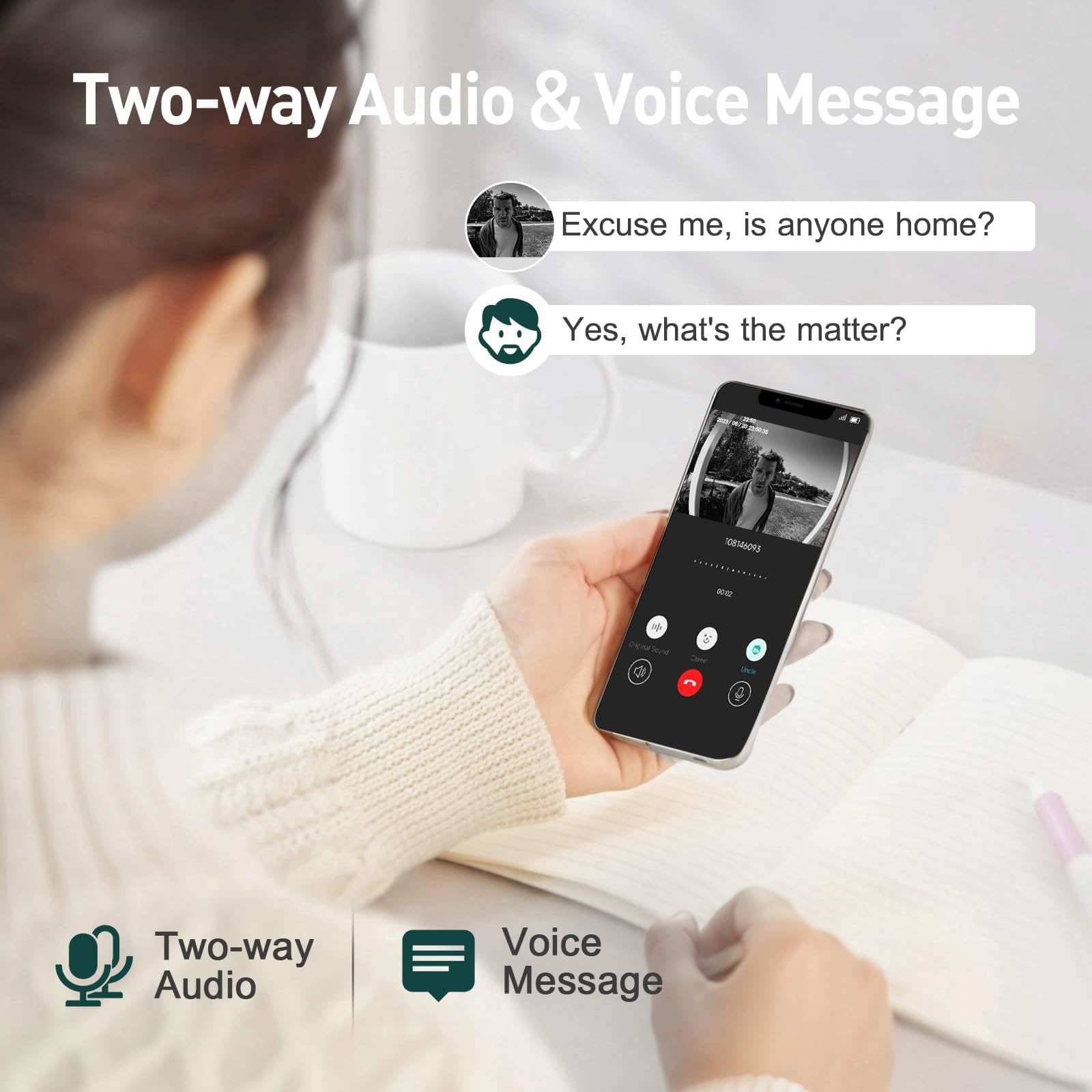 Amazon.com: XTU Doorbell Camera Wireless No Subscription, 2K Video 