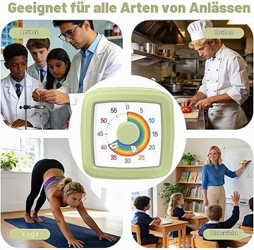Visual Timer for Kids & Adults 60 Minute Rainbow Countdown Timer Time Management Tool for Classroom Home Kitchen Office School