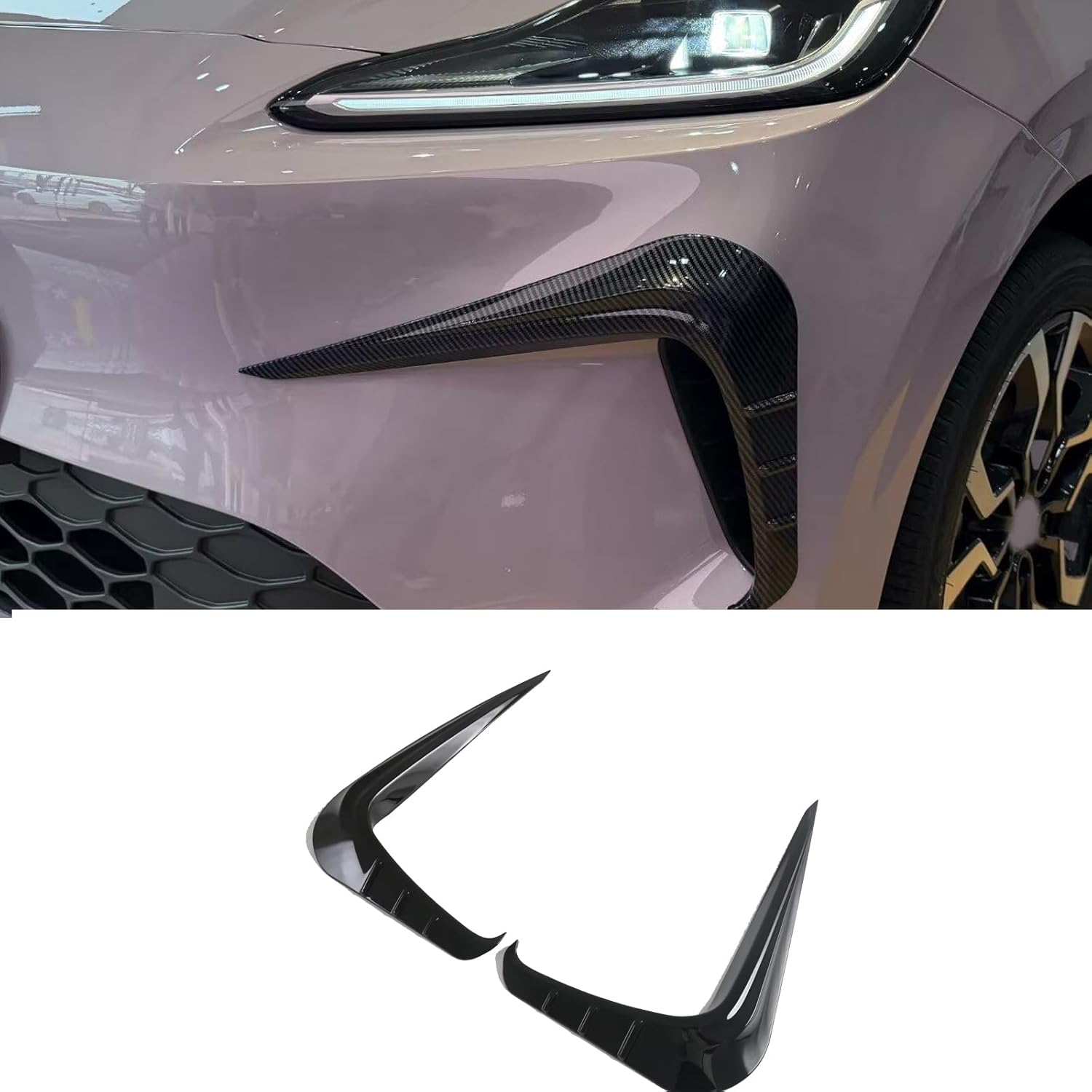 Car Headlight Eyebrow Covers,for MG 3 2023 2024 2025 Accessories, 2PCS Set Easy Stick-On Installation, Providing a Long-Lasting, Like-New Appearance. (Black)