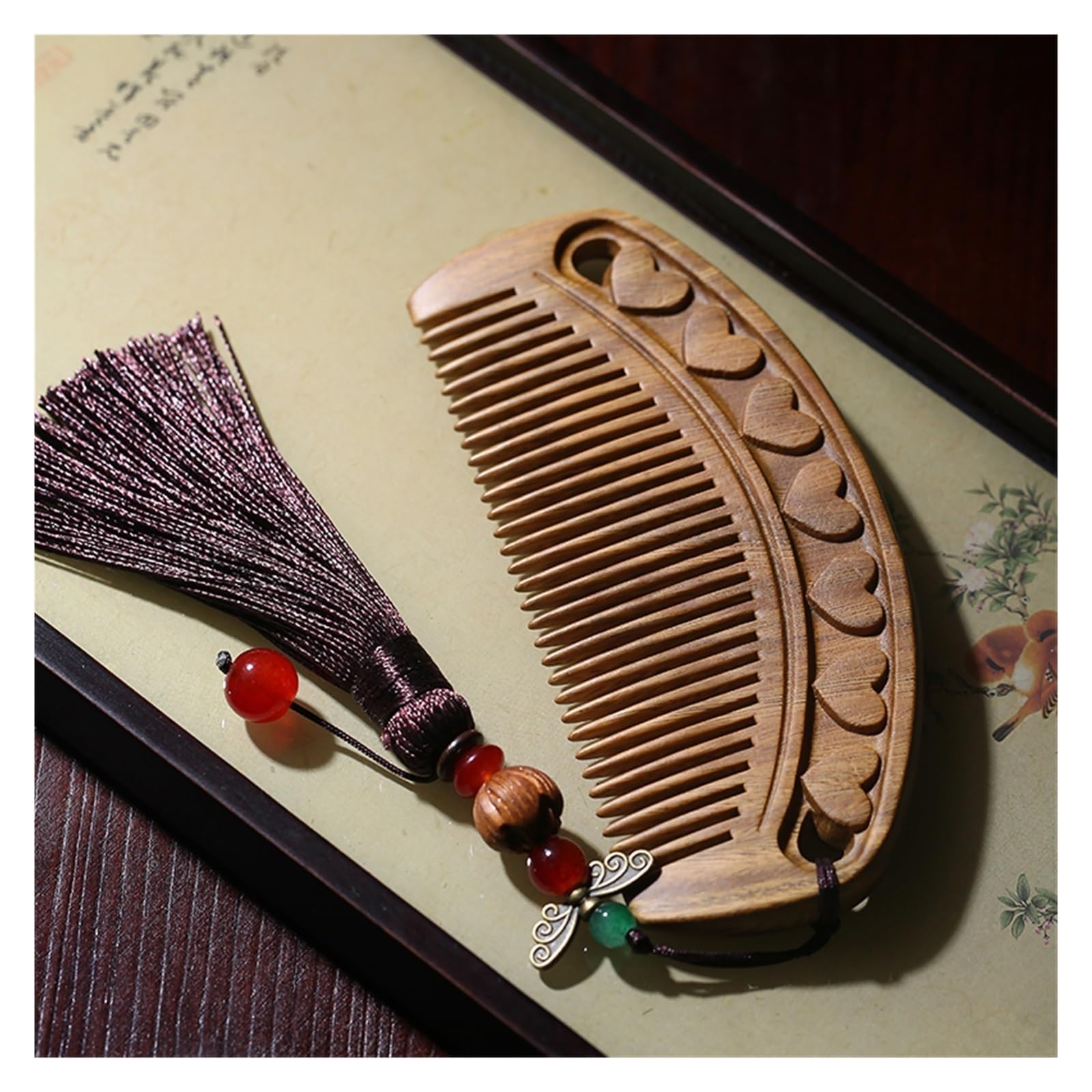 Peruka Grzebień Solid Wood Styling Comb Home Curling Comb Hair Care Tool Suitable for All Hair Types Duże grzebienie do włosów