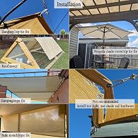 Vocray Árnyékoló Háló 3,5x3,5m - 90% UV Védelem, Légáteresztő Napvédő Háló Szemekkel, Pergola, Terasz, Erkély, Kocsibeálló és Medence Takará 4