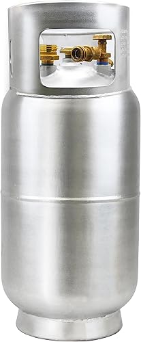 Flame King tanque de propano de aluminio de 33.5 lb para montacargas con manómetro, cumple con DOT y TC, diseño resistente y liviano