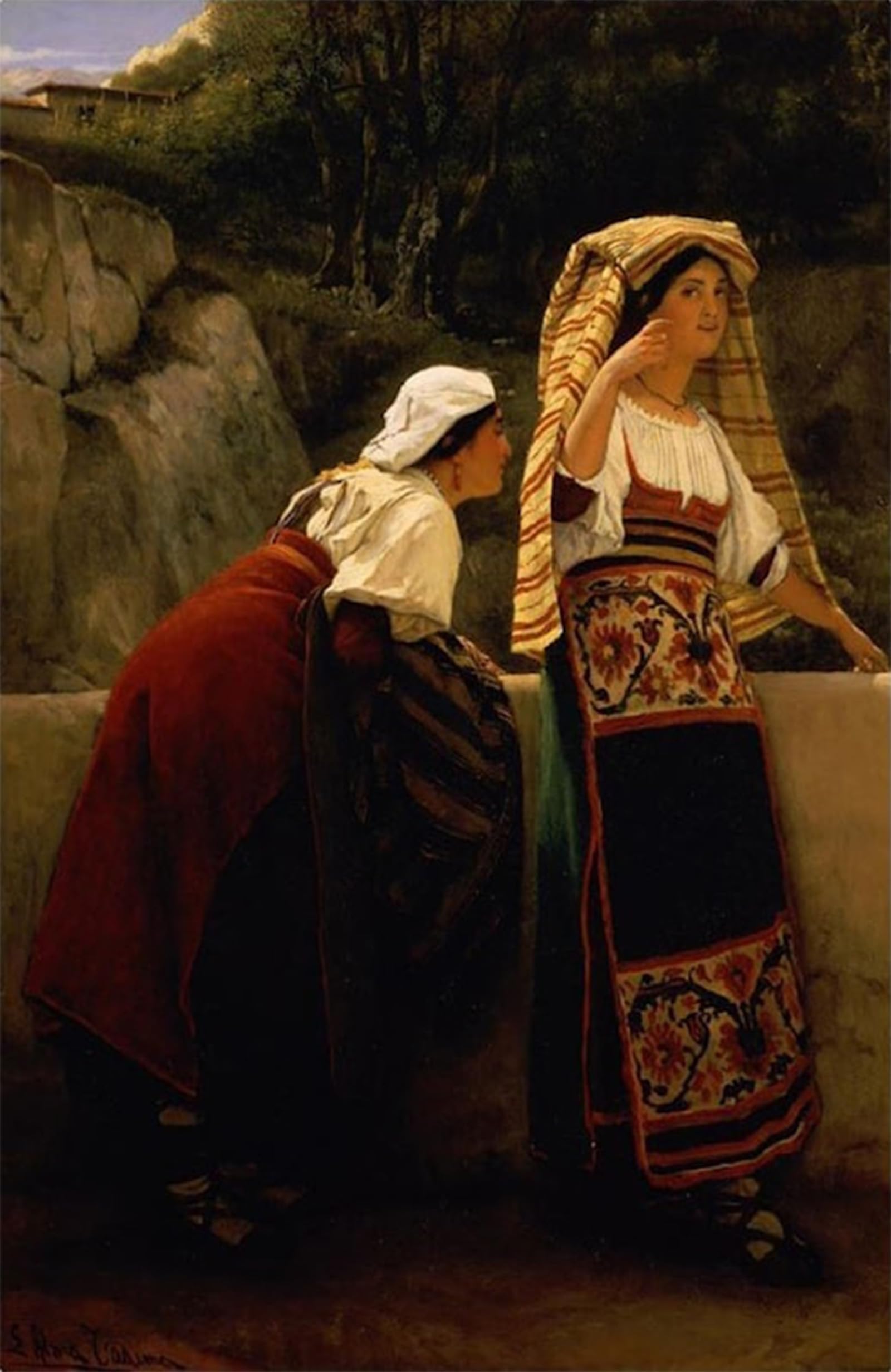 SERENDIPITP Vintage Wall Art Canvas Nordic Poster Canvas Print Picture Italian Women by Lawrence Alma-tadema Wall Art Poster for Home Decor 60x90cm