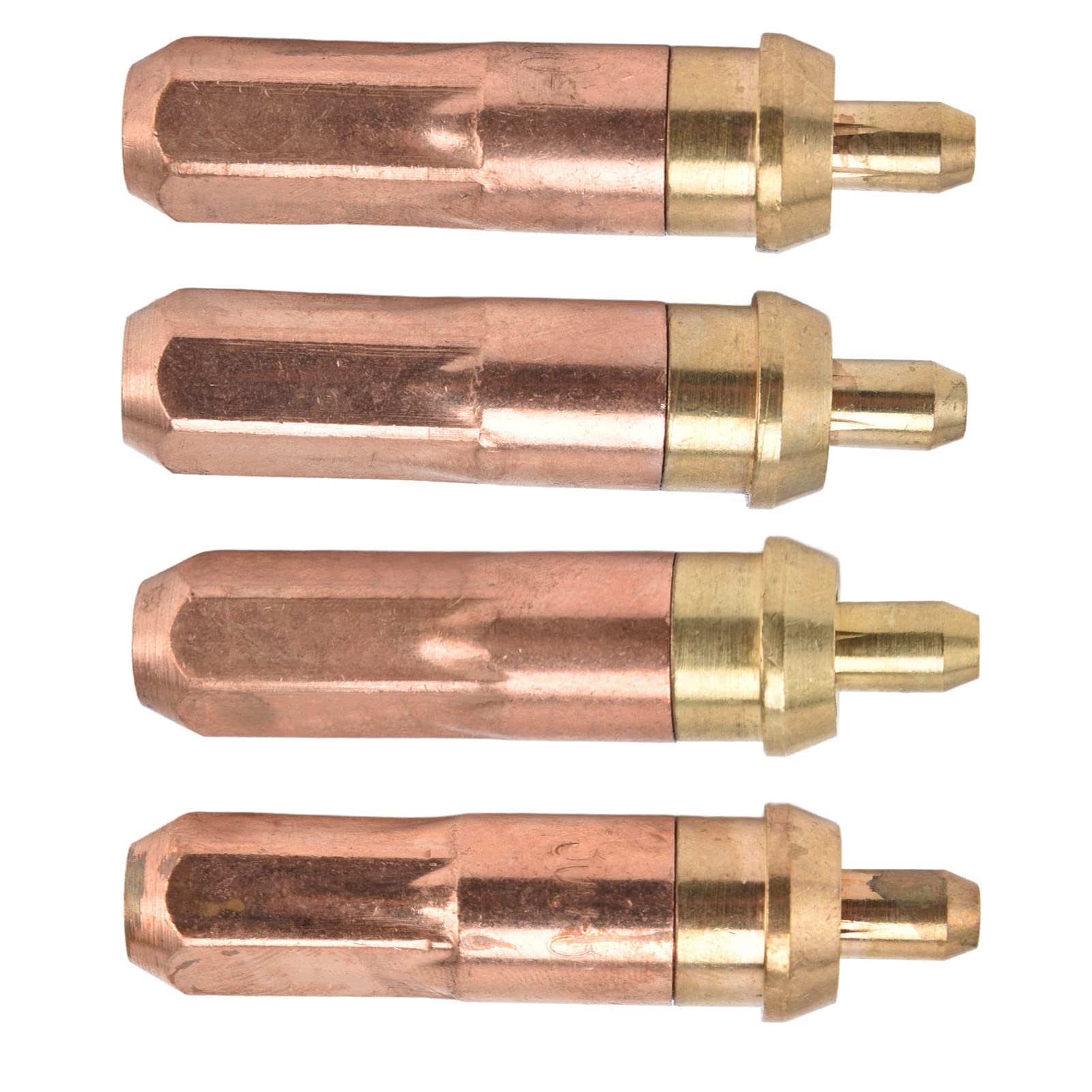 Yuecoom 4Pcs Acetylene Cutting Tips, Oxygen Oxy Oxyfuel Cutter Torch Temperature Resistance 1# 2# 3# 4#