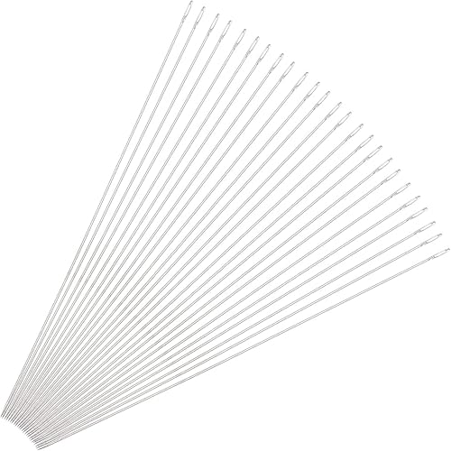 Miniatura 10 de uxcell 25 agujas de cuentas finas, largas, rectas, bordadas, de acero inoxidable, 3.94 pulgadas