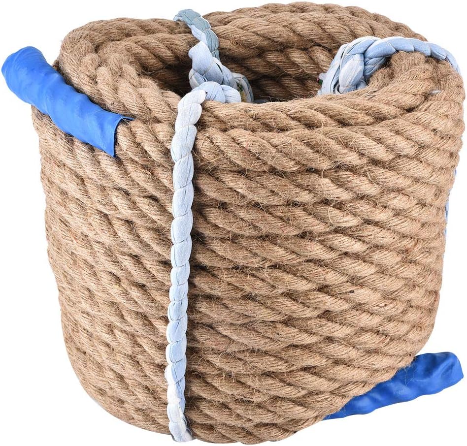 Jute Rope Strong Elastic Climbing Tug of War Rope for Outdoor Sports and Gardening 20m 20mm