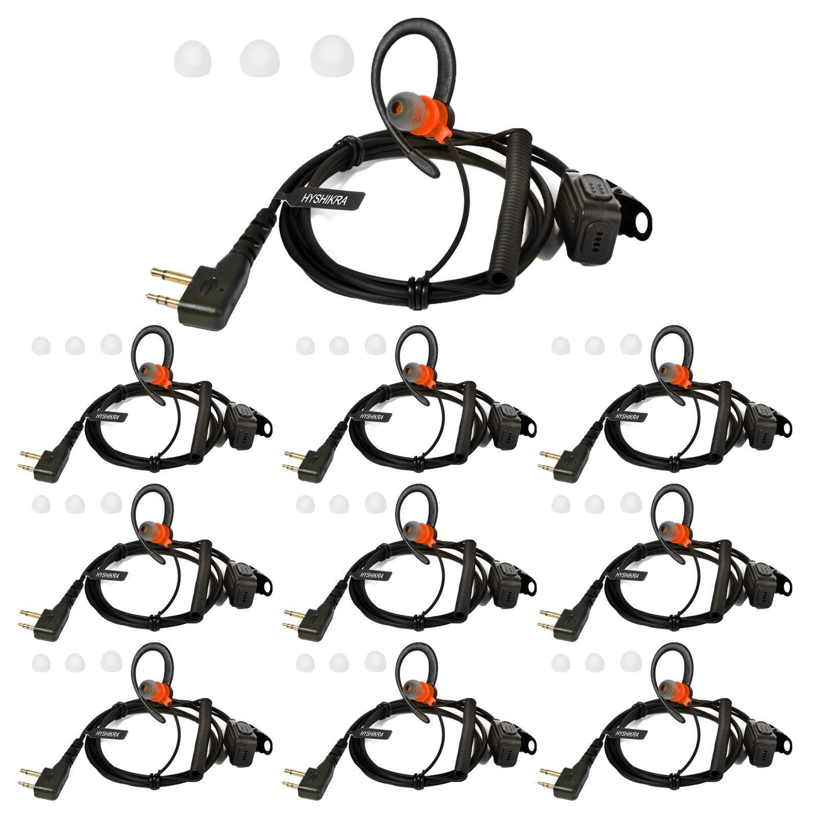 HYSHIKRA Micrófono Auricular Forma en D Compatible con Midland G7 Pro G8 G9 Pro M24 M24 Plus M48 M99 G6 XT G7 XTR | Supervisión de Seguridad Softair (1, Forma de D) — view 30