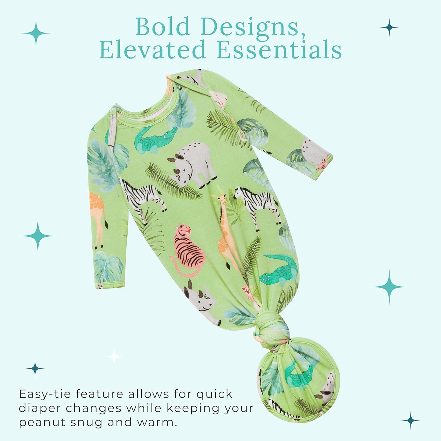 Posh Peanut Knotted Newborn Gown - Newborn Gowns For Girls 0-3 Months - Image 9