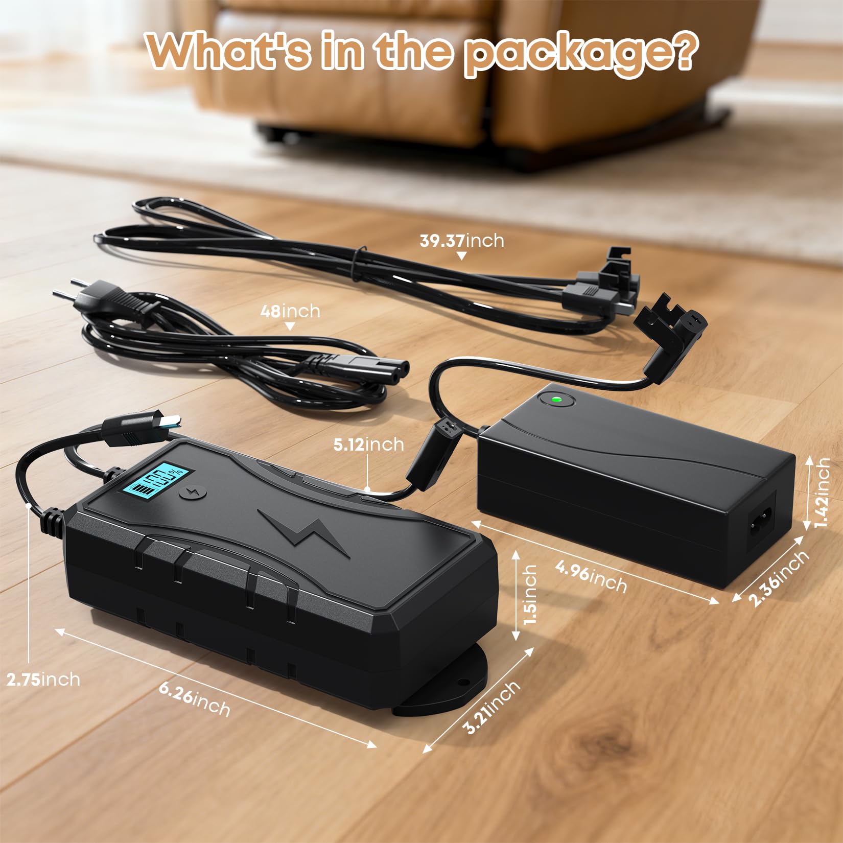Batería para Muebles, bateria para Sofa electrico 2500 mAh, Cargador Universal para tumbonas eléctricas y sofás, Conector de 2 Pines
