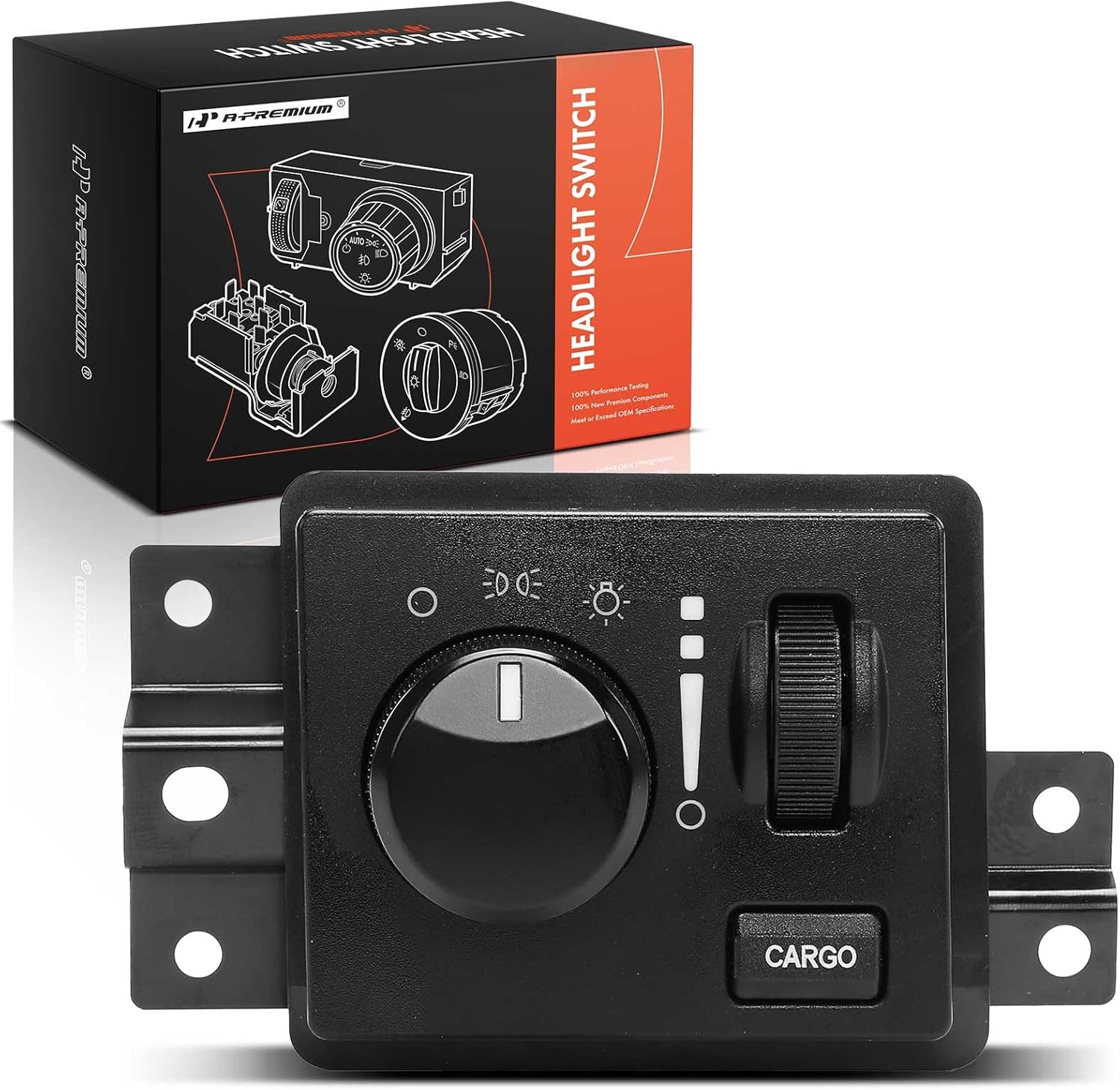 A-Premium Headlight Switch - Instrument Panel Headlamp Dimmer Switch Compatible with Dodge Ram 1500, 2500, 3500 (2006-2009), Ram 4500, 5500 (2008-2010), Dakota (2005-2010) & Mitsubishi Raider (2006)