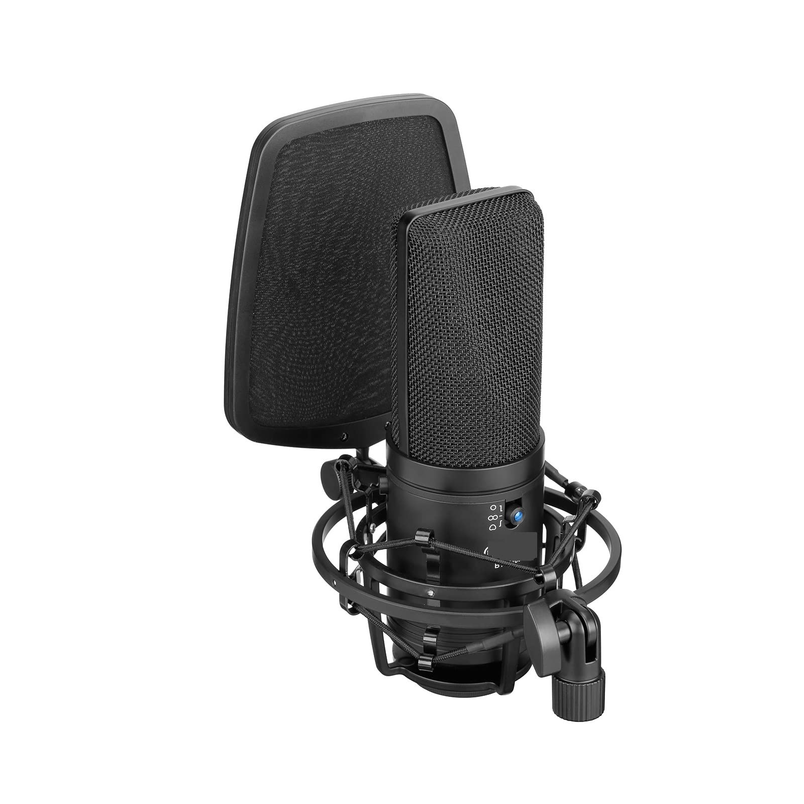 Microphone de studio à large diaphragme avec filtre coupe-bas et directivité cardioïde
