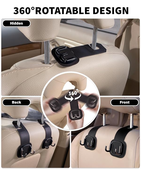 VETERBONE Car Purse Hooks Headrest Seat Hangers Holder by VETERBONE - Image 4