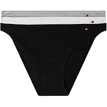 Tommy Hilfiger Donna Slip Taglio Bikini Confezione da 3 Dipped in Cotone, Multicolore (Black, Light Grey Htr, White), S