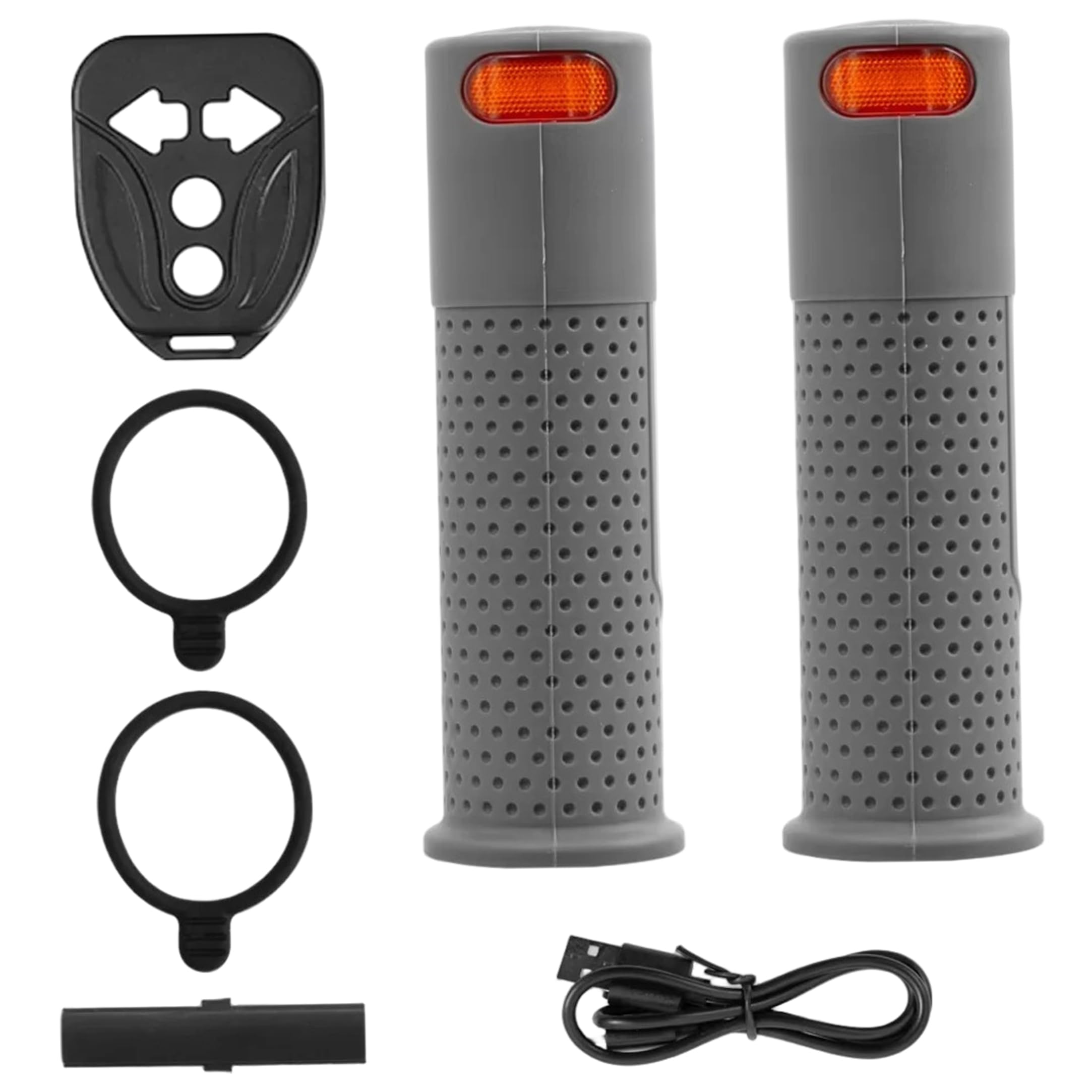 Señales de giro para Ebike 1 par de empuñaduras de scooter, señales de giro antideslizantes para manillar, accesorios de scooter E con alerta de freno negro, 0.86 pulgadas