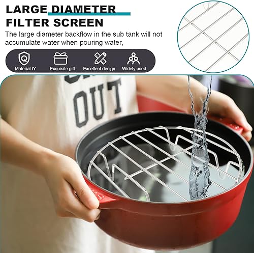 Miniatura 3 de Barbacoa Accesorios Rejilla Rejilla redonda de acero inoxidable para hornear pasteles de galletas de costilla, 11.7 pulgadas