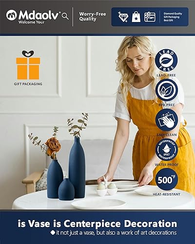 Miniatura 4 de Juego de jarrones blancos para decoración de granja, decoración bohemia para cocina, isla, sala de estar, oficina, mesa, chimenea, decoración de