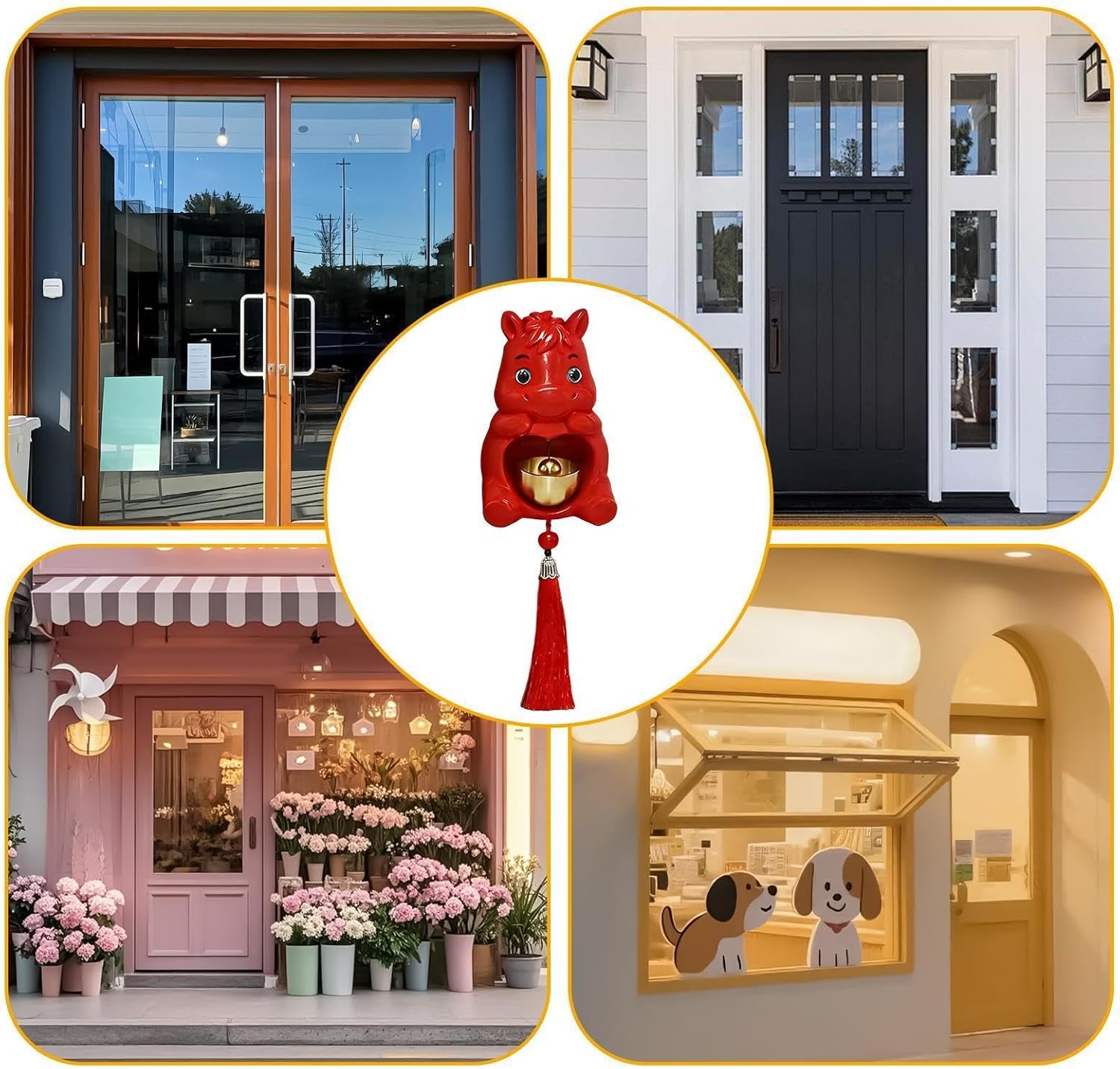 Magnetic Door Chime Bell | Magnetic Decorative Horse Shape Doorbells,Entrance Door Open Chime Bell | for Shop Home Office Cafe Garden Gate Bedroom Room Doorway Pet Doors Store