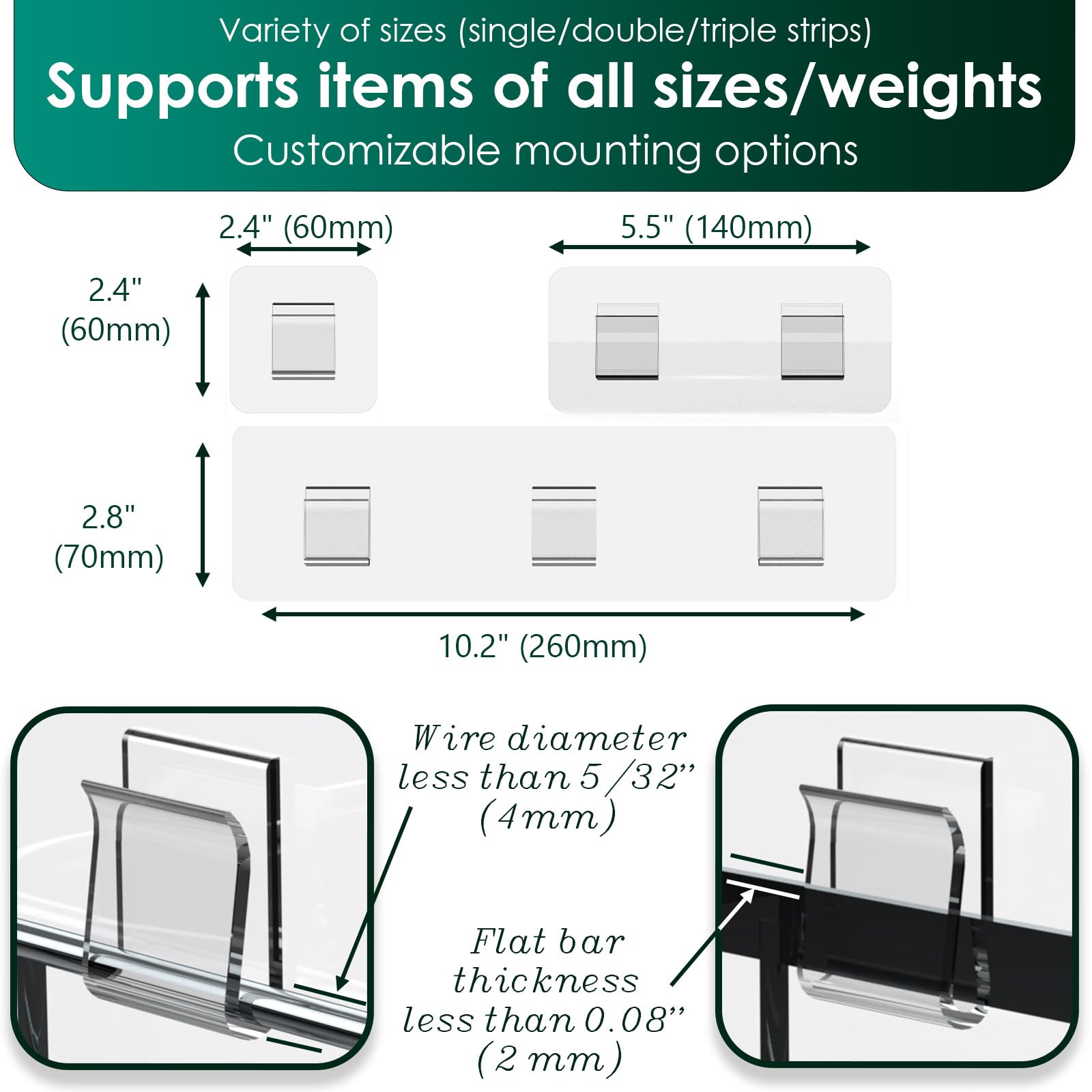 14 Pack Shower Caddy Adhesive Replacement, Strong Adhesive Hooks