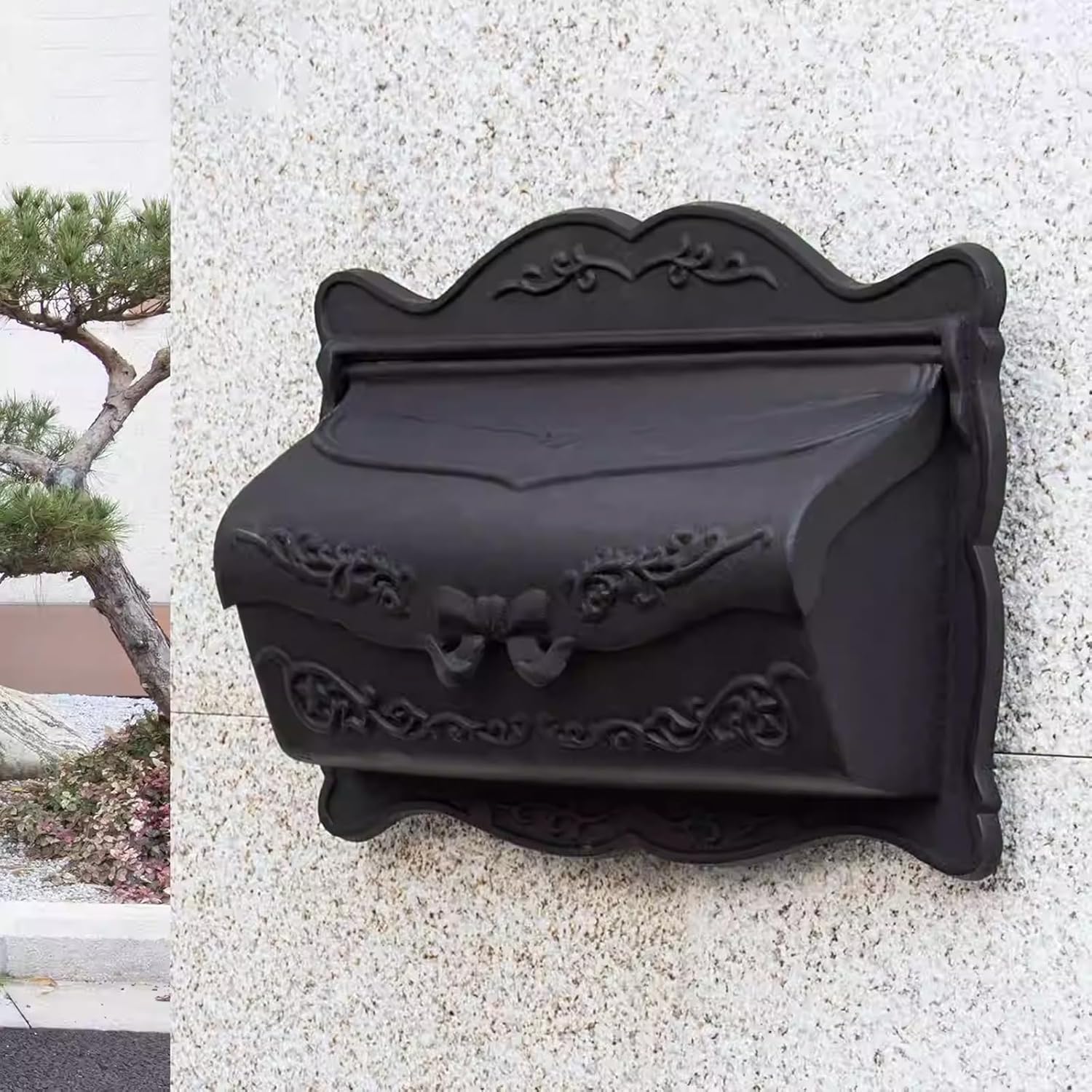Modern Post Box, Door Drop Box, Waterproof and Rust Resistant, Easy to Install, Wall Mount Mailbox for Mail Packages Donations Voting(Antique Gold)