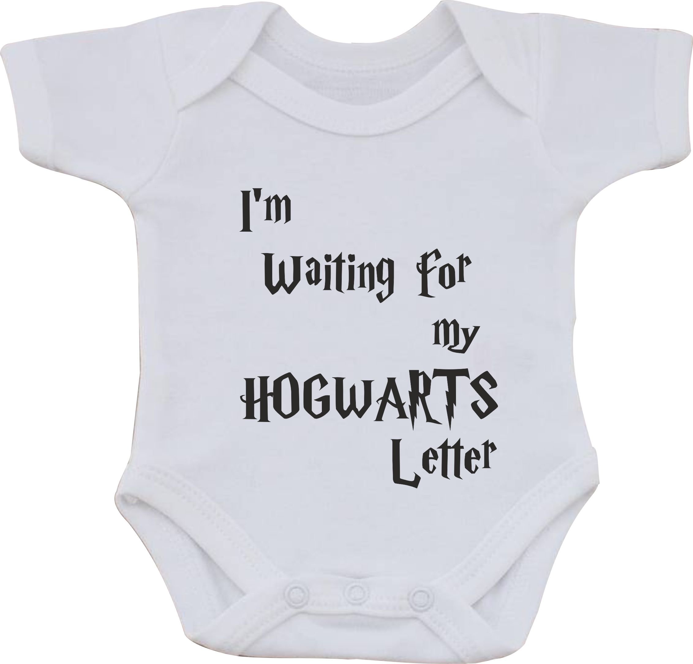 IM Waiting for My Hogwarts Letter Harry Potter Funny Humour Cotton White Baby Vest OR BIB (0 to 3 Months)