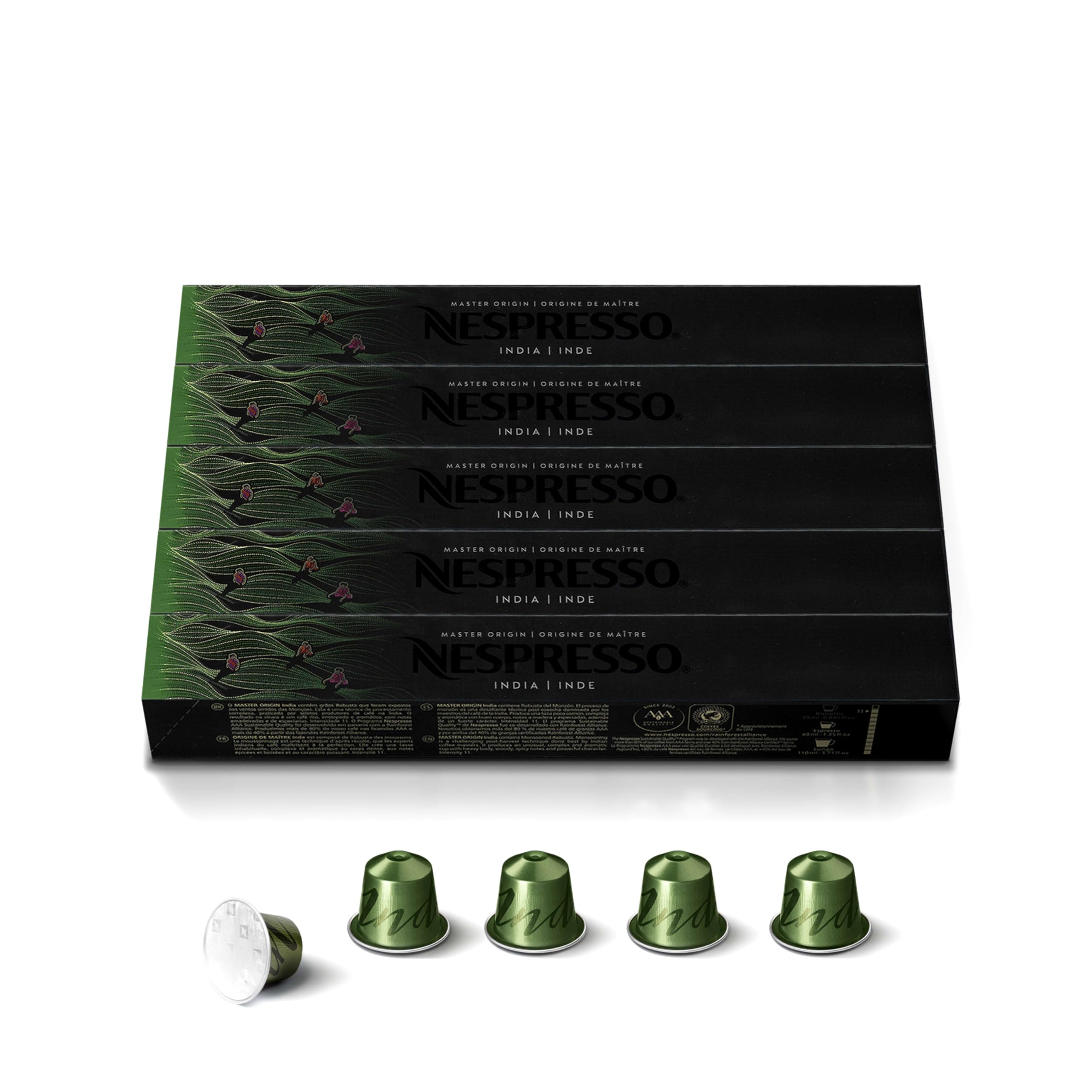 Capsules Original Line, India Master Origin, Dark Roast Coffee, 50 Count Coffee Pods