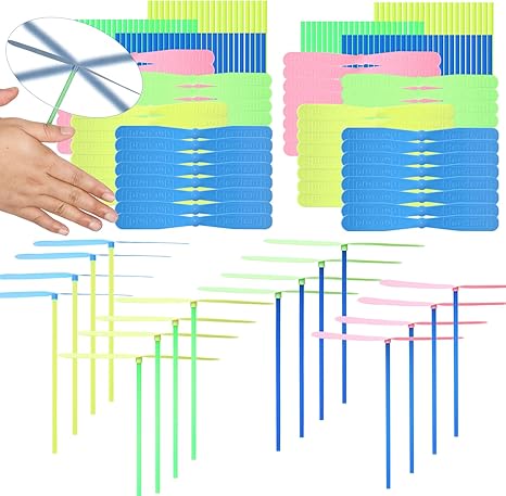 50set Flying Helicopter Toys Set, 50 Propeller+ 50 Rod,Hand Helicopter, Party Favors Outdoor Toy for Kids Ages 4-8, Gift Summer Outside Yard Activities Birthday Gifts 3 5 6 Year Old Girl Boys