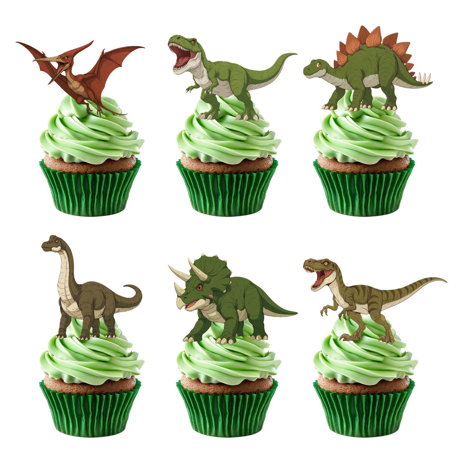 Tazuxetuqe 30 Pieces Dinosaur Cupcake Decorations, Roaring Dino Cake Toppers For Kids Birthday Celebration Dinosaur Theme Party Table Ornaments Party Favors โ image 1