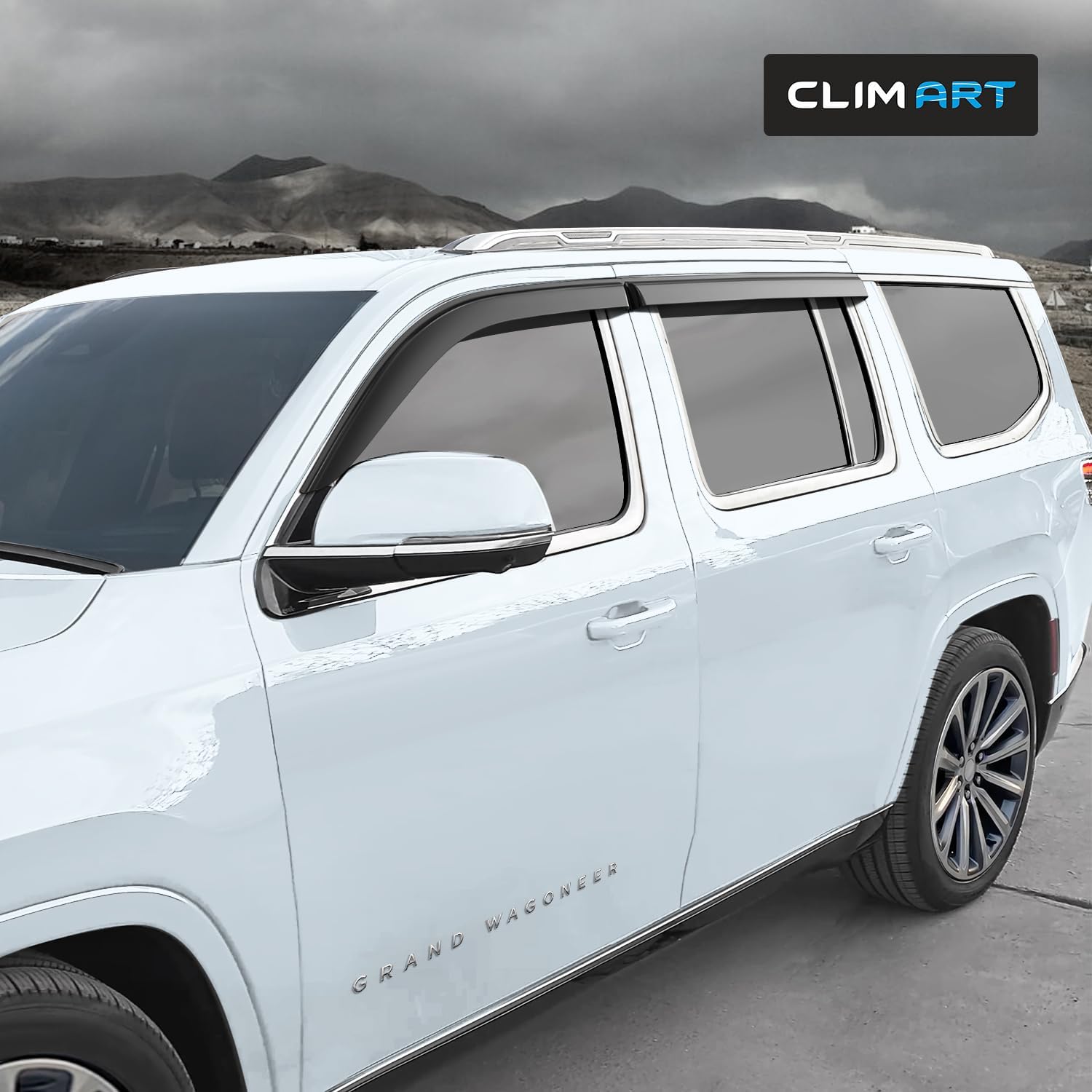 CLIM ART Incredibly Durable Rain Guards for Jeep Grand Wagoneer 2022-2026, Original Tape-on Window Deflectors, Vent Deflector, Window Visors, Car Accessories, 4 pcs. - 422360