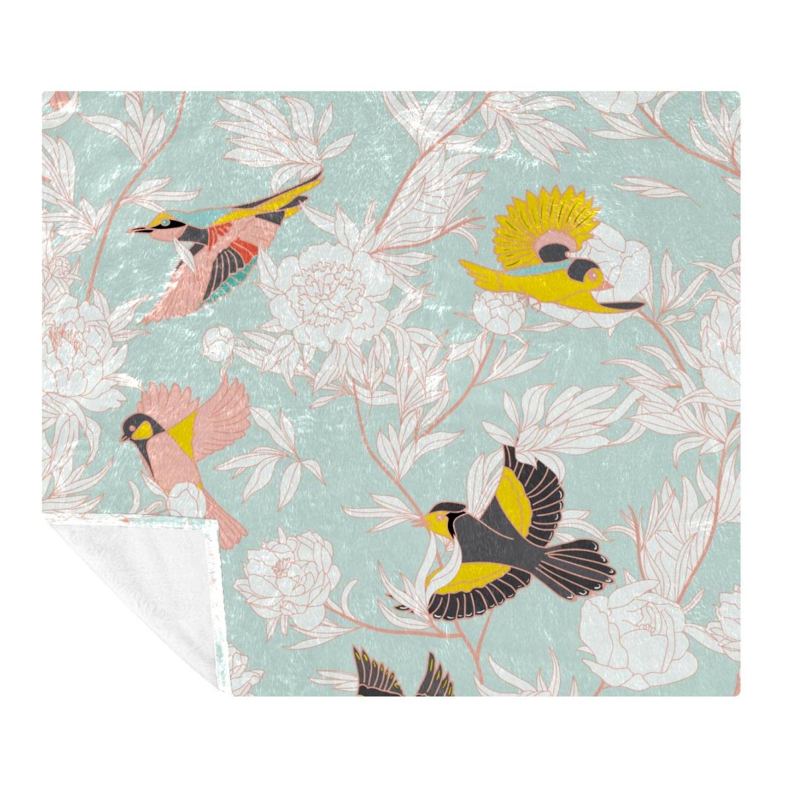 Couverture polaire microfibre haut de gamme motif grues traditionnelles 150x130