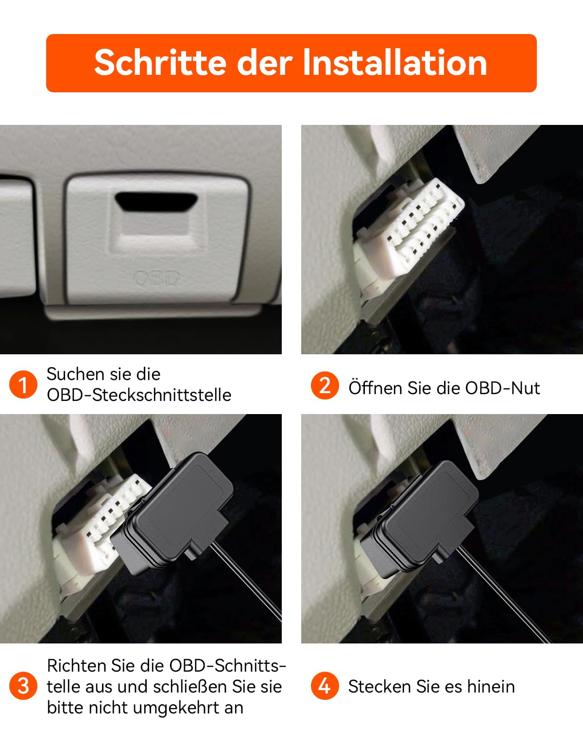 VANTRUE USB C Display OBD Hardwire mit 3 Stufen für alle Vantrue Dash Cam Halterung, Niederspannungsschutz 11.6V/12V/12.4V, 23.6V/24V/24.4V, 24 Std. Parküberwachung, 3 Meter Lang (VP04)