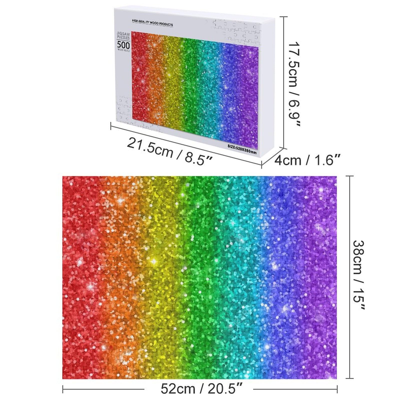 Amazon.co.jp: カラー 虹 ピカピカ 七色 ジグソーパズル 500