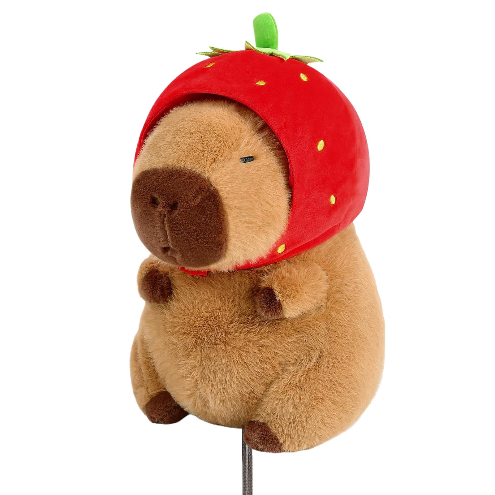 Strawberry Capybara Golf Club Head Cover, Golf Driver Headcover Funny Plush Animals, Small Size Fits Hybird and Irons, Large Size Fits Standard 460cc Driver Head