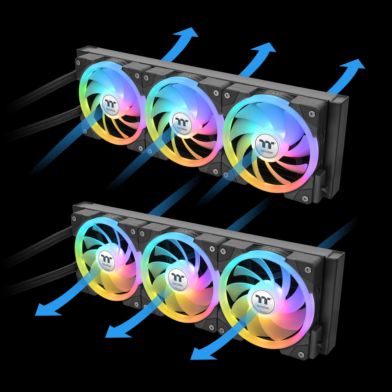 MagFloe CL-W432-PL12SW-A Refroidisseur liquide pour processeur/compatible Intel et AMD/3 x 120 mm 500~2000 tr/min SWAFAN EX/radiateur 360 mm/MagForce 2.0/4.9" carré LCD/pales de ventilateur