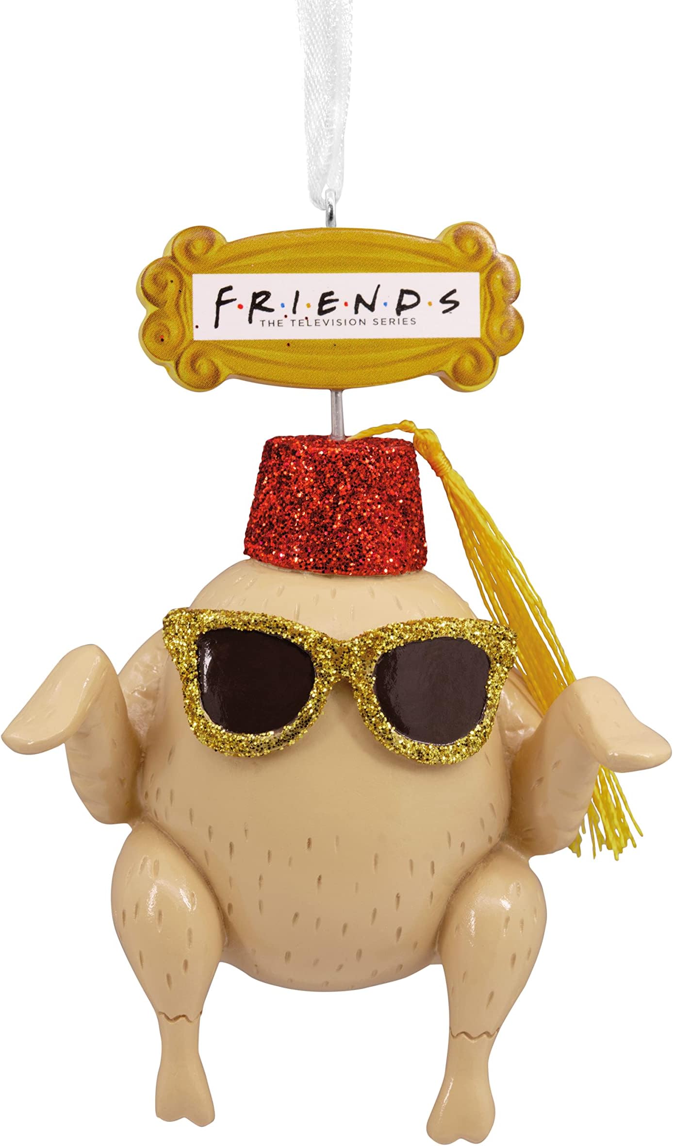 Friends Turkey in Fez and Sunglasses Christmas Ornament, Resin