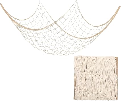 Fishing Net Decor Wall Hanging Fish Net Decorations Nautical Ocean Themed Party Decor for Beach Coastal Bedroom Bathroom Under The Sea