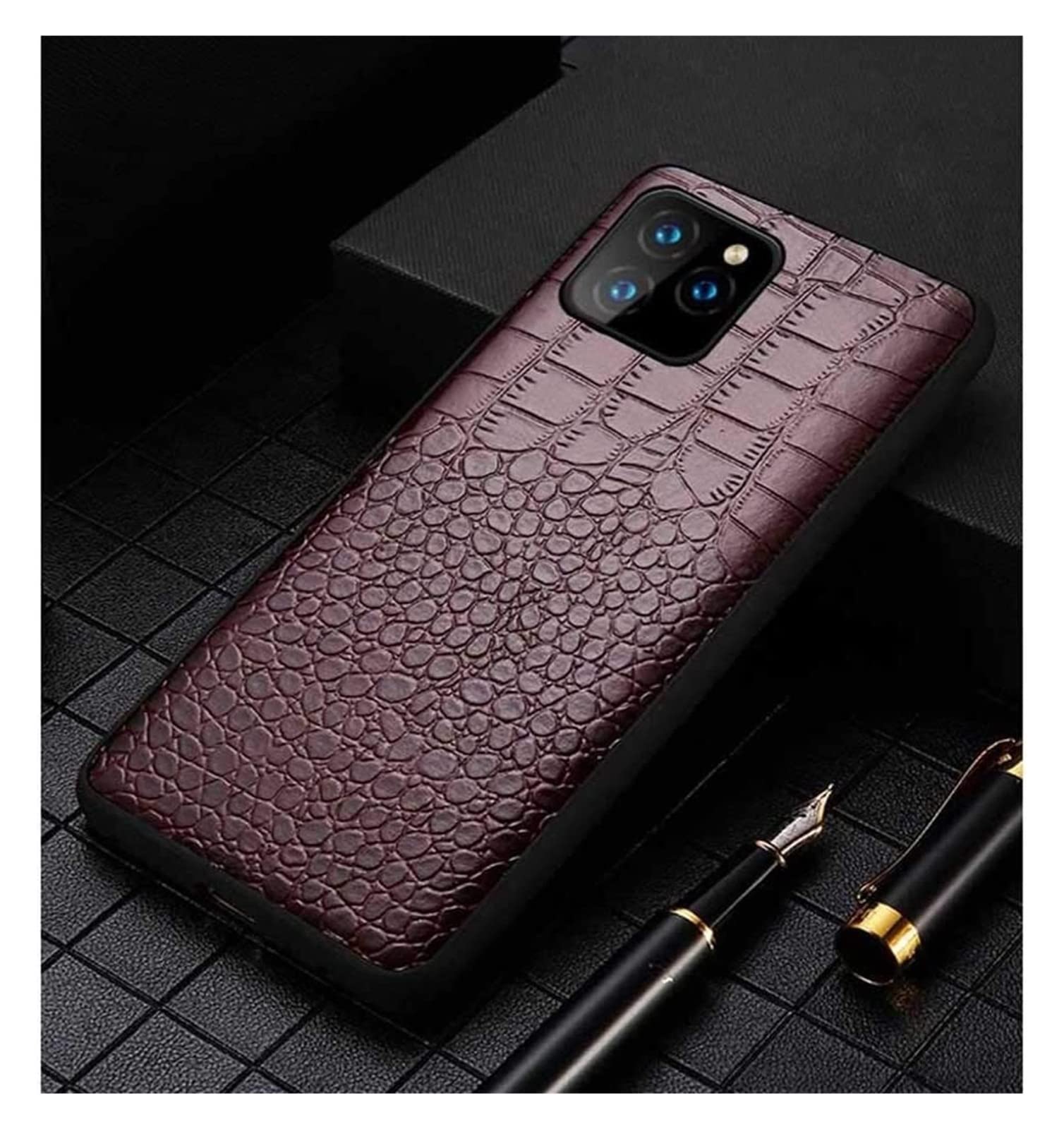Coque iPhone 11 marron style crocodile : l'accessoire idéal pour le bureau - 6