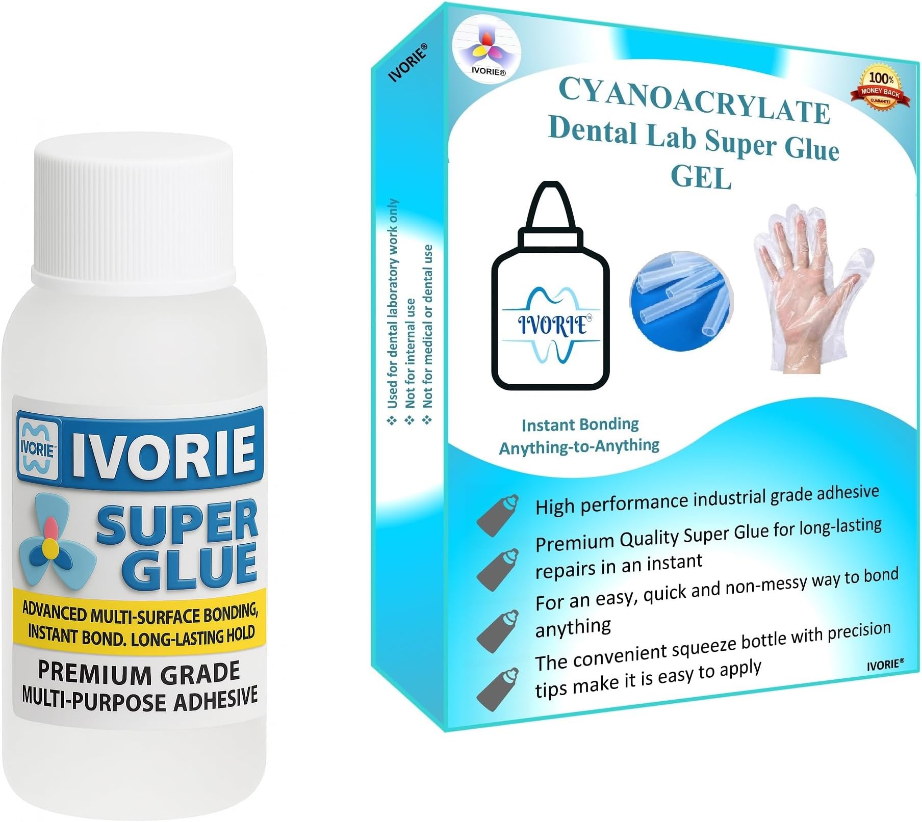 Dental Lab Super Glue Adhesive Instant Bonding - Gel (2oz)