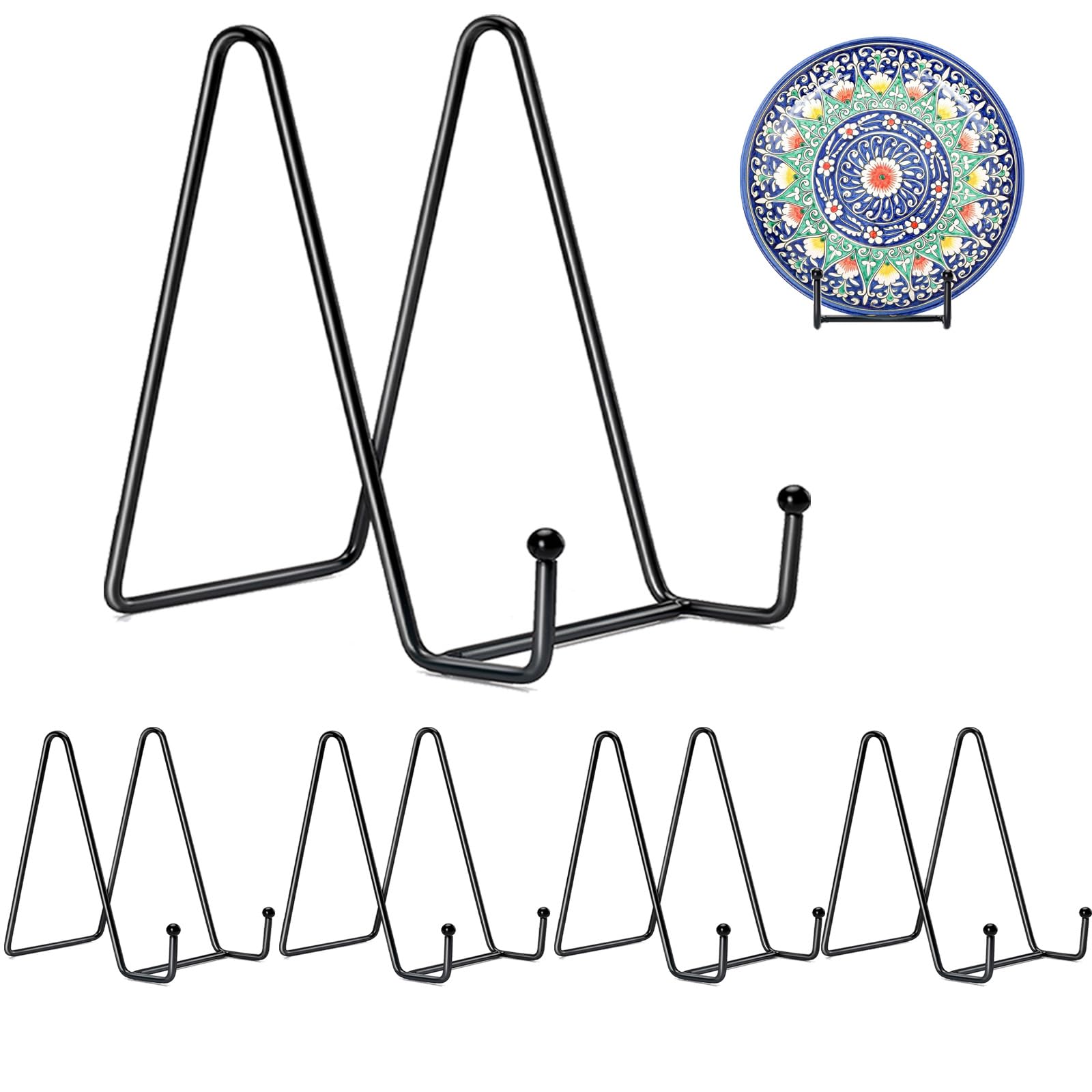 Kruodop 5 Pack Plate Stands for Display, 4 Inch Plate Holder Display Stand, Metal Frame Holder Stands for Book, Pictures