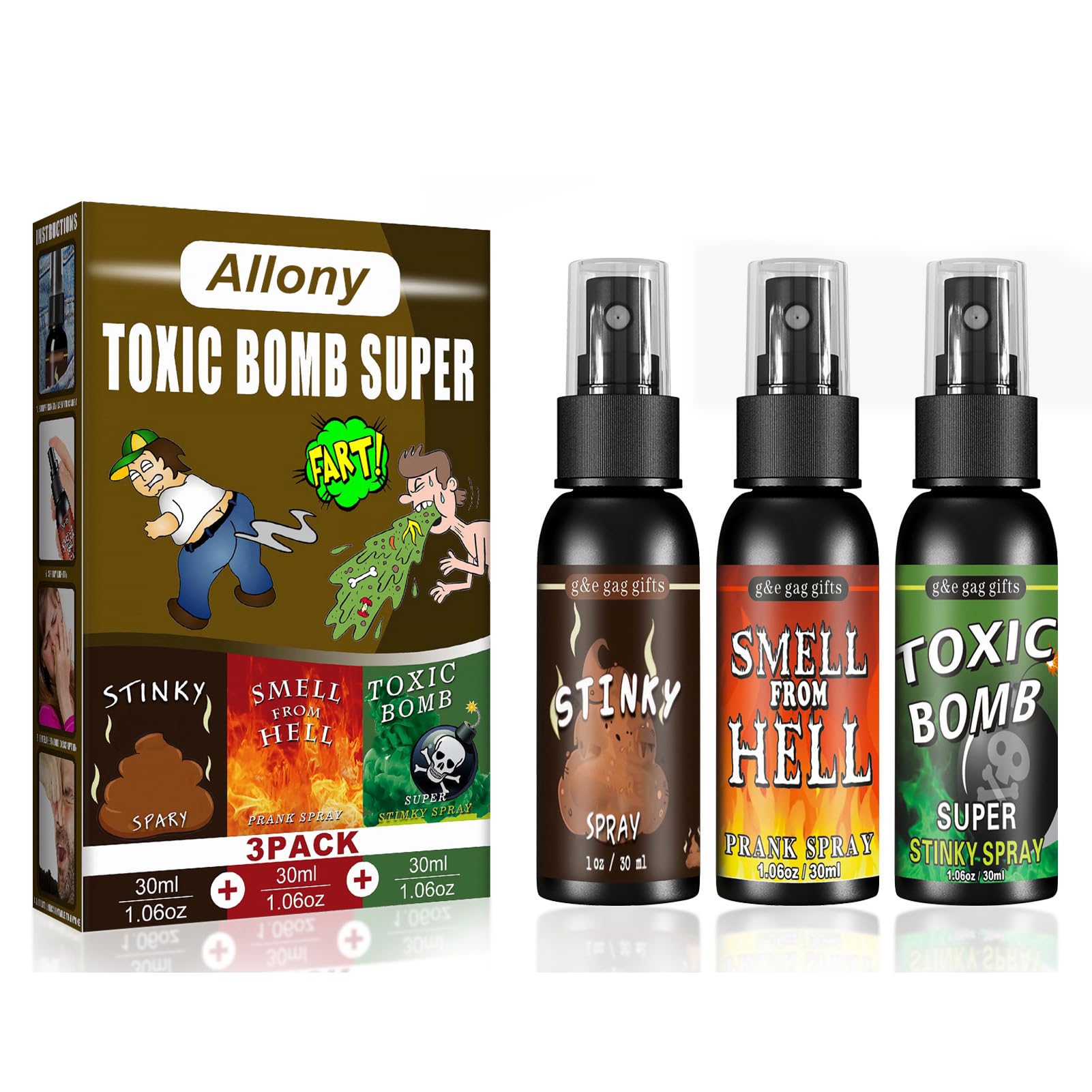 Allony Confezione da 3Fart Spray, Fialette Puzzolenti, Spray Puzzolente per  Scherzi, Strumento Esilarante per Adulti, Cattivo Odore Estremamente  Duraturo - Odore di Cacca : Amazon.it: Giochi e giocattoli