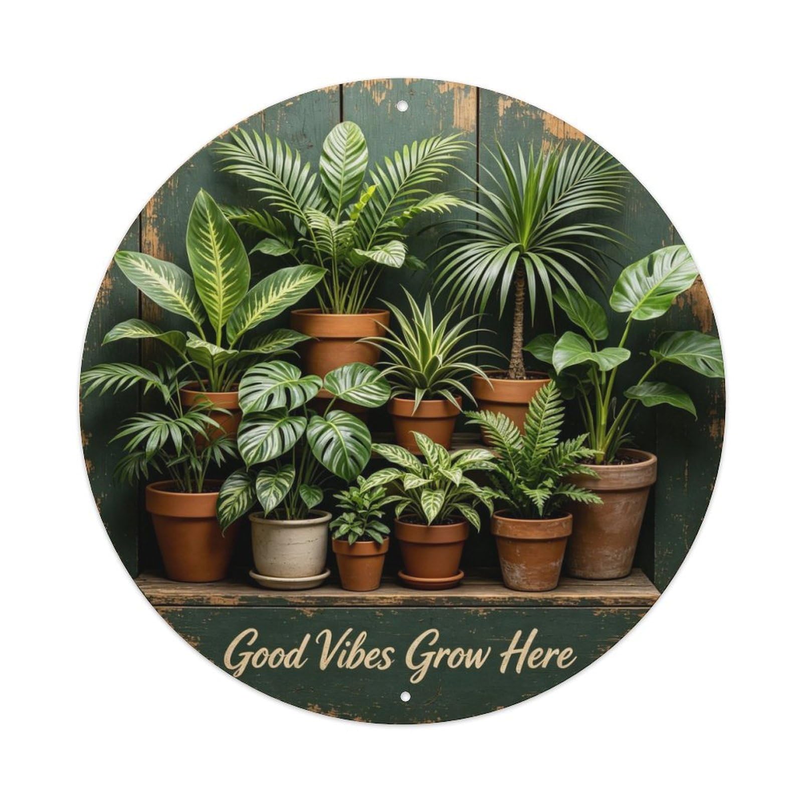 Good Vibes Grow Here Metal Tin Sign Plaque