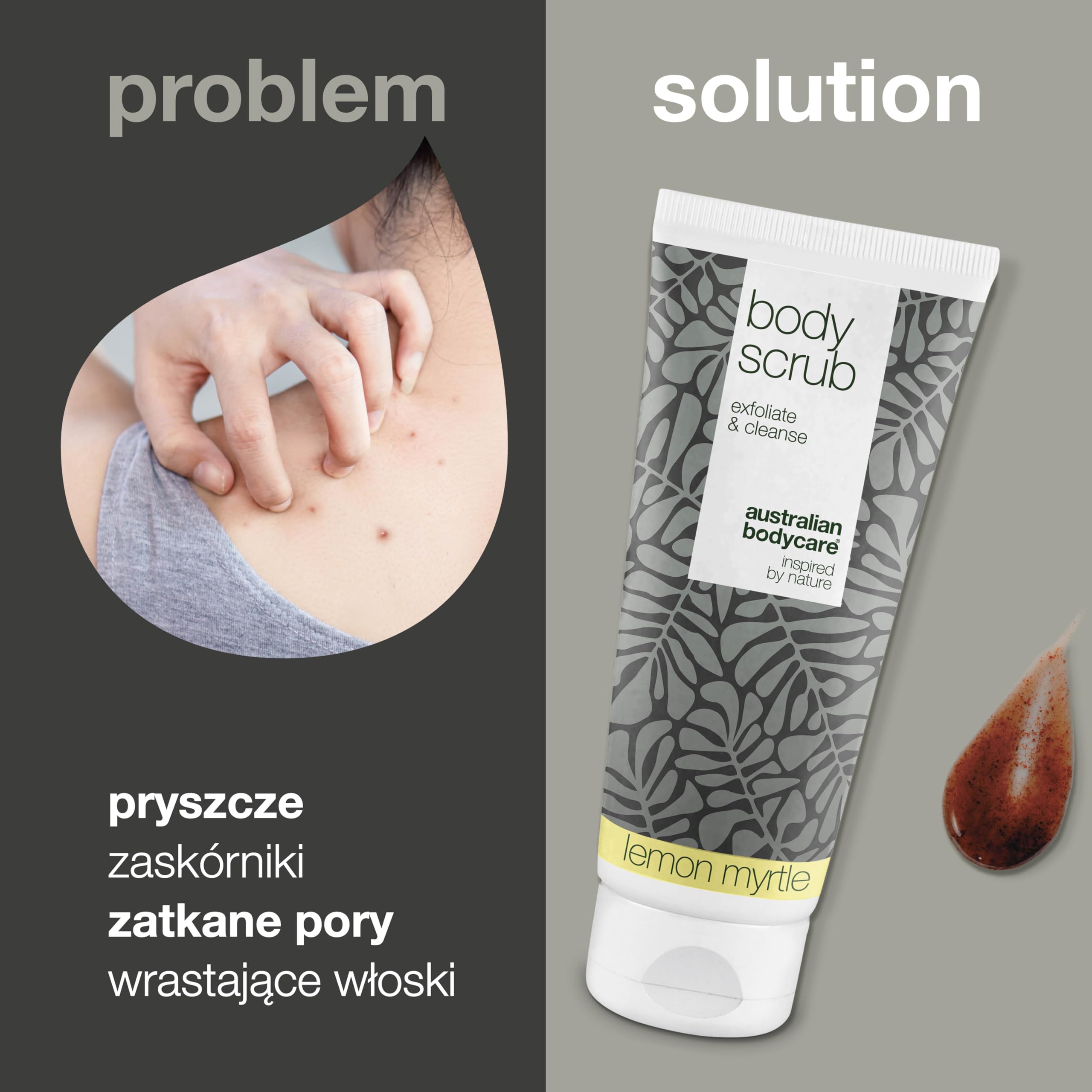 Australian Bodycare Body Scrub, 200ml | Głęboko oczyszczający peeling ze 100% naturalnym Olejkiem z Drzewa Herbacianego | Doskonały do pielęgnacji skóry trądzikowej i zanieczyszczeń na całym ciele