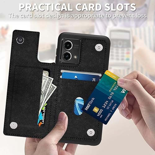 Miniatura 6 de Funda tipo cartera para Motorola Moto G Stylus 5G 2023 con tarjetero para mujeres y hombres, de piel sintética, magnética, función atril, ranuras