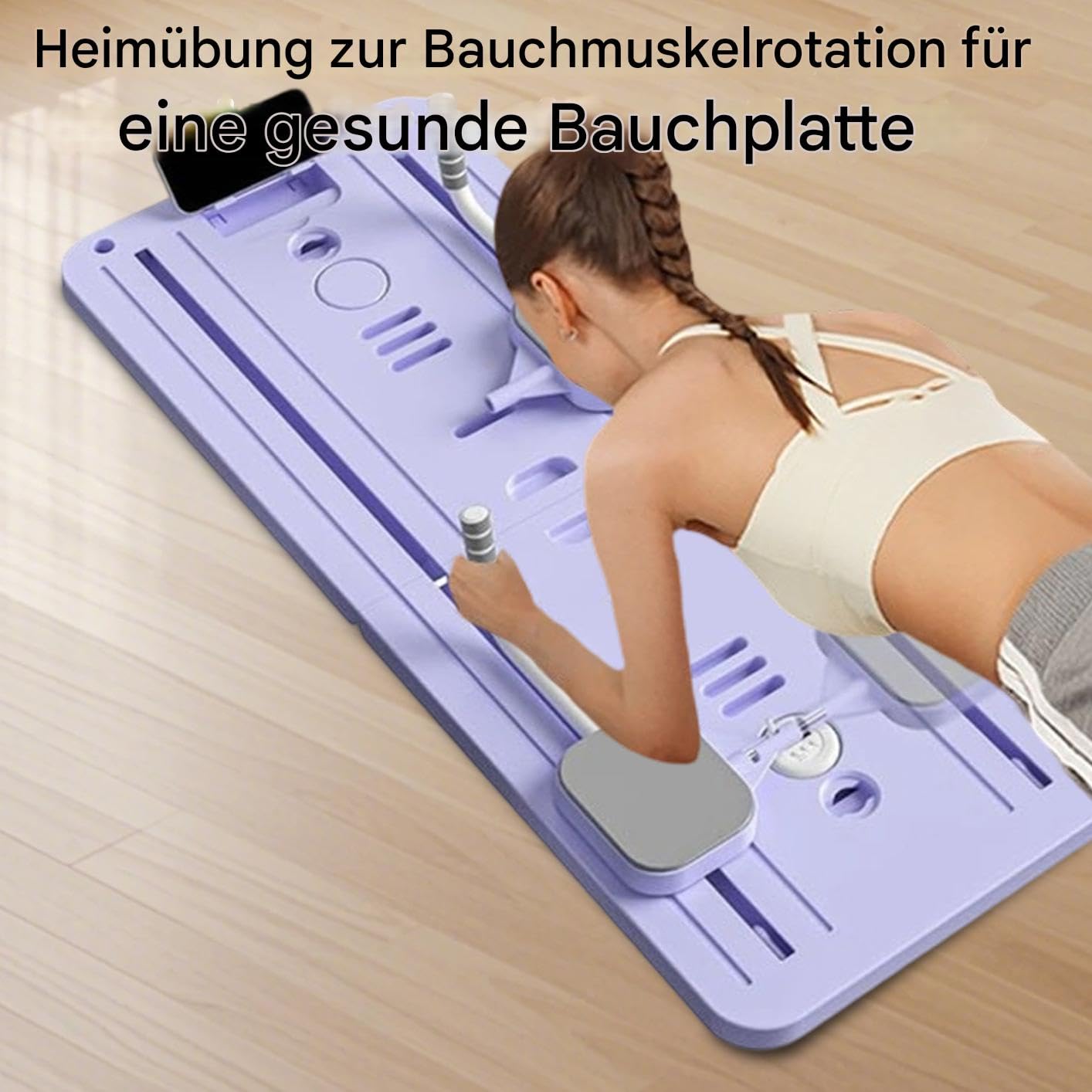 Wielofunkcyjny zestaw do pilatesu – deska do pilatesu 2 w 1 i trenażer mięśni brzucha z taśmami oporowymi – urządzenie do treningu całego ciała do domu – antypoślizgowy sprzęt do treningu siłowego