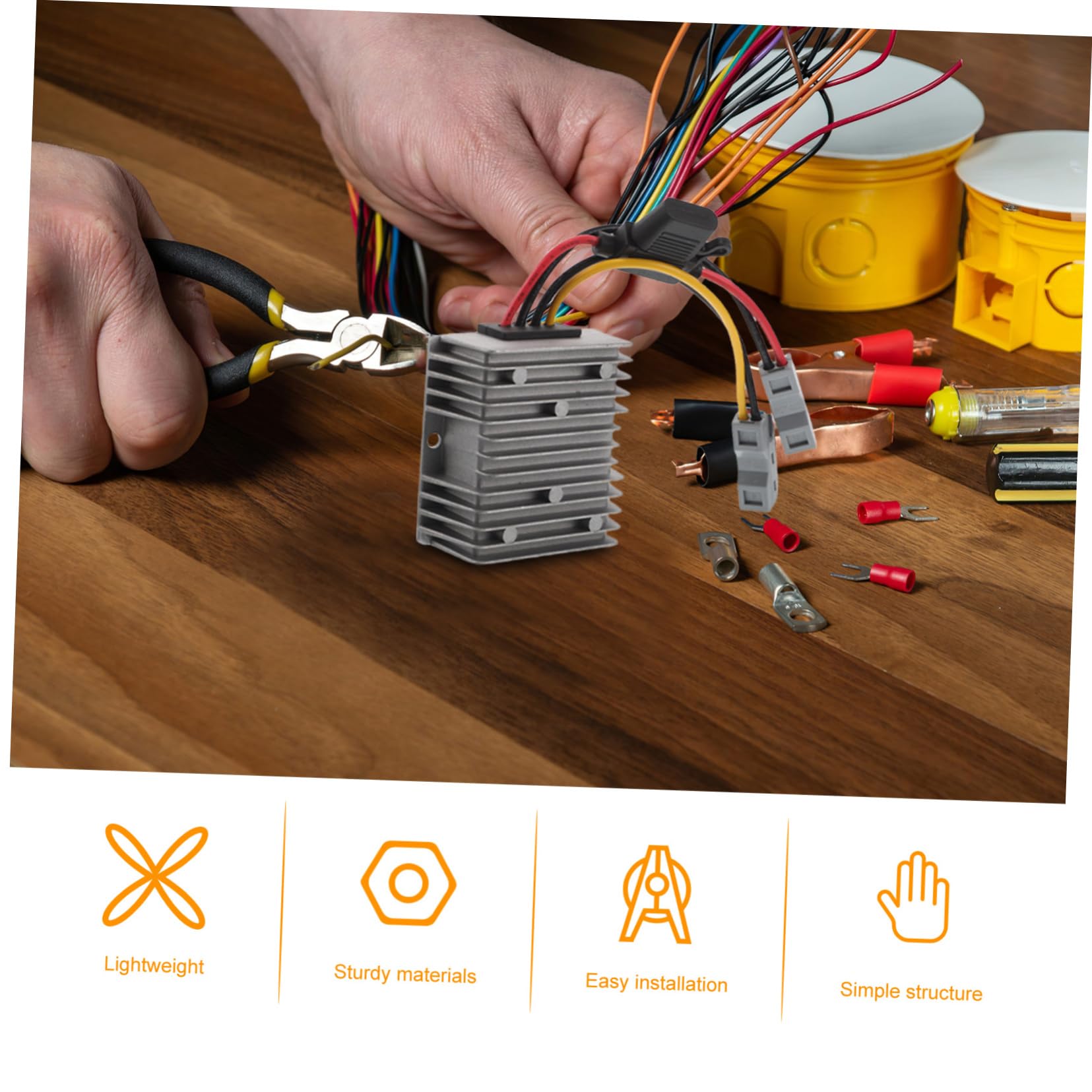Beavorty Trasformatore Step-down Con Fusibile e Terminali Convertitore Tensione Ad Efficienza Per Dispositivi Elettronici e Veicoli