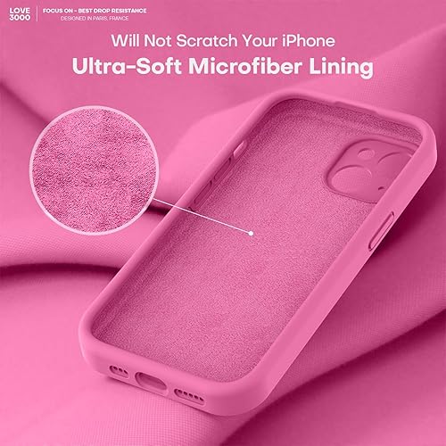 Miniatura 5 de LOVE 3000 Funda compatible con iPhone 13, protección de cámara, goma de silicona líquida de alta calidad, forro de microfibra suave, funda de