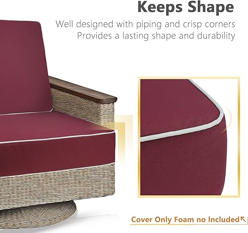 Miniatura 4 de Porch Shield Juego de 4 fundas de cojín para exteriores, impermeables, resistentes a la decoloración, fundas de cojín para sillas de patio, 20 x 18