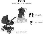 Cybex EOS Poussette polyvalente - Convertit du mode de transport en siège pour tout-petit réversible en secondes, 5 Modes d'utilisation, système de voyage Prêt avec tout Cybex Siège auto pour enfants - Noir/Noir