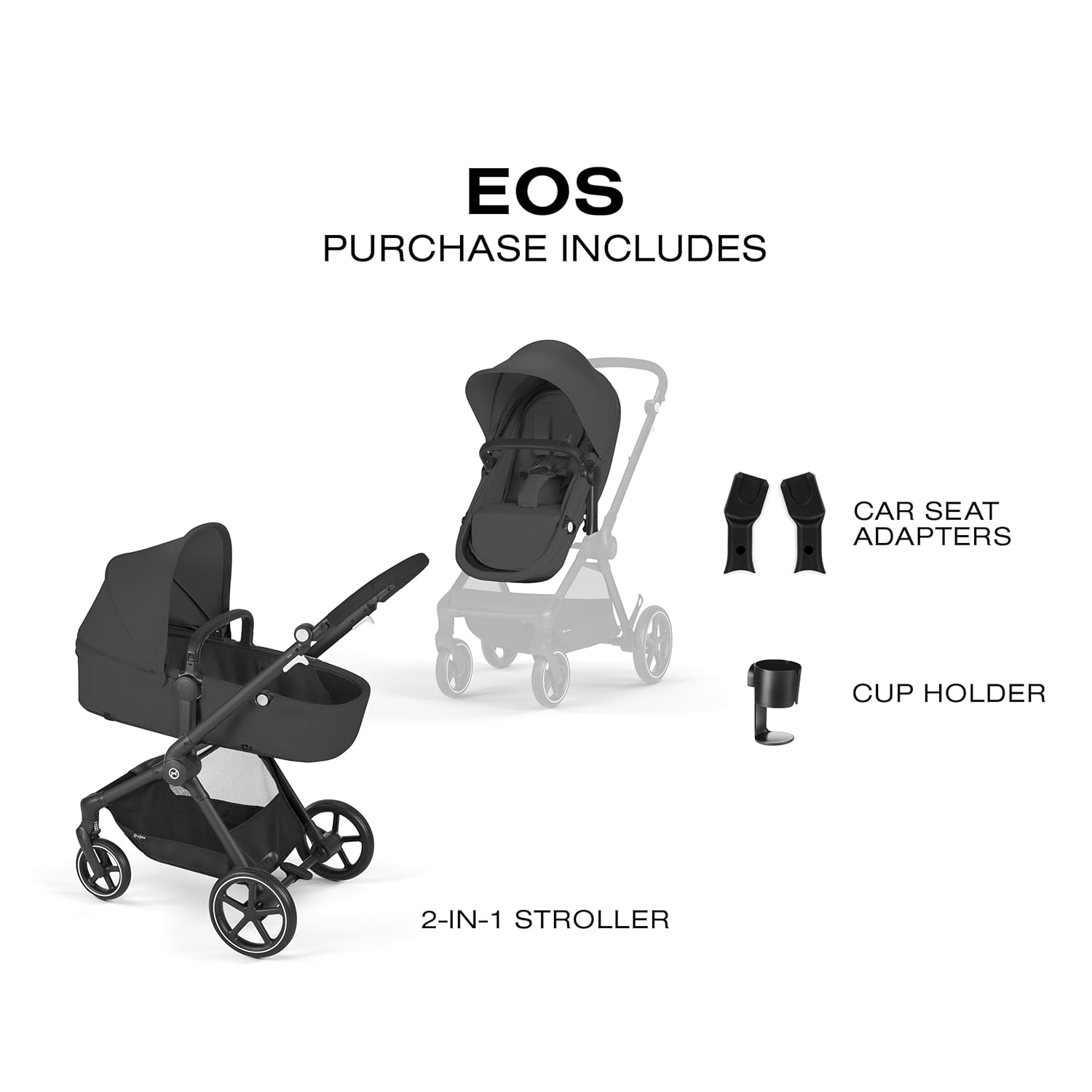 Cybex EOS 2-in-1 Stroller, Moon Black