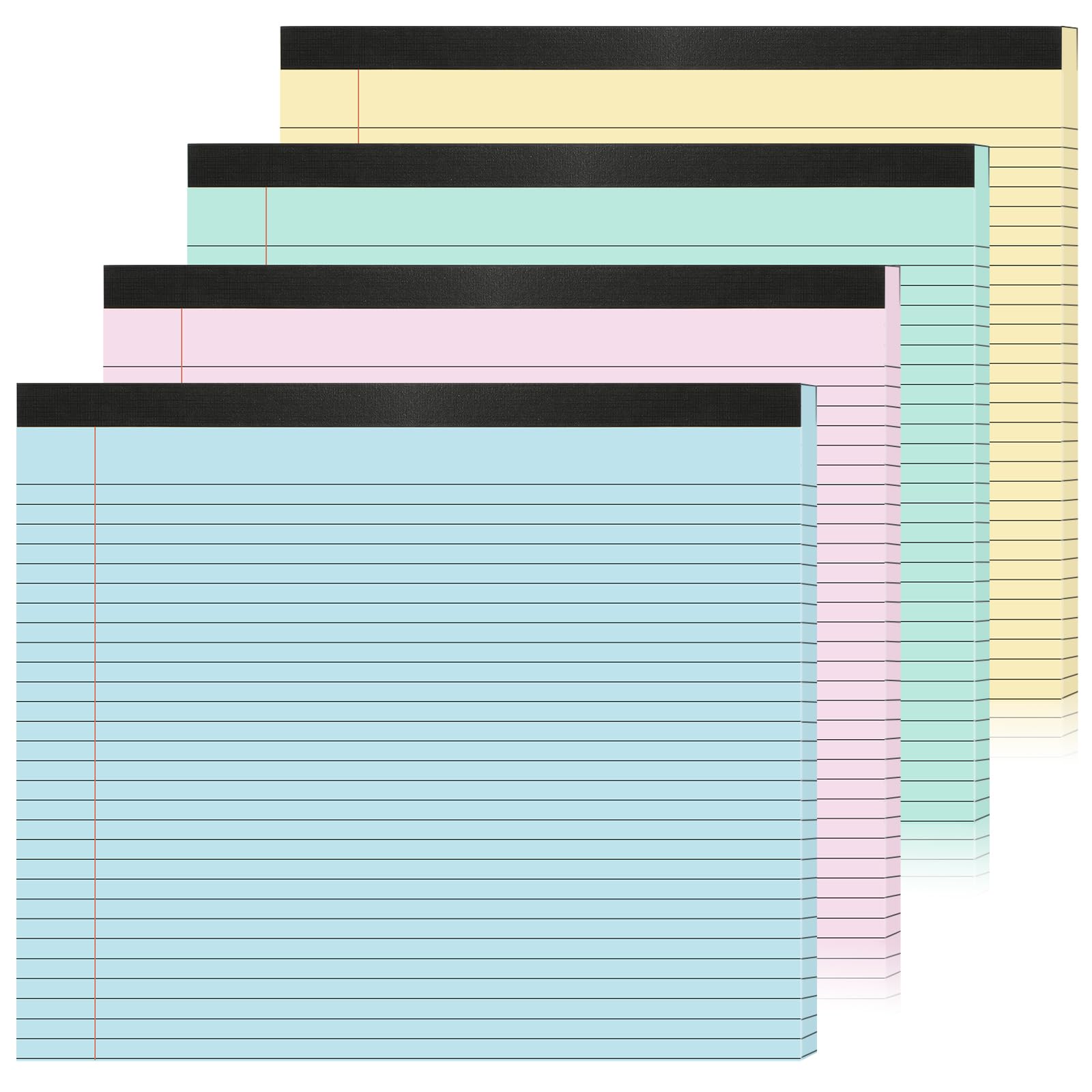 gisgfim 4 Pack 11 x 9 5 Legal Pads College Ruled Notepad Landscape Notebook 80 GSM Horizontal Lined